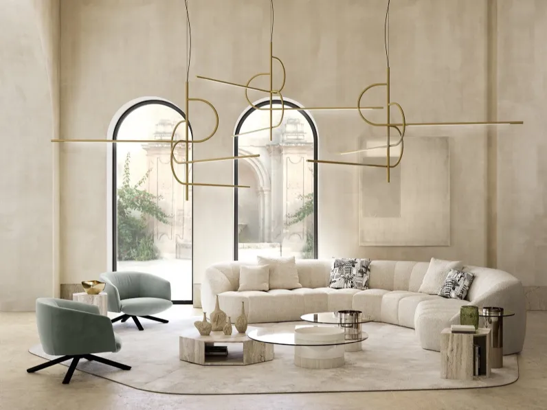 Divano modulare in tessuto imbottito Cloud Infinity di Gallotti&Radice