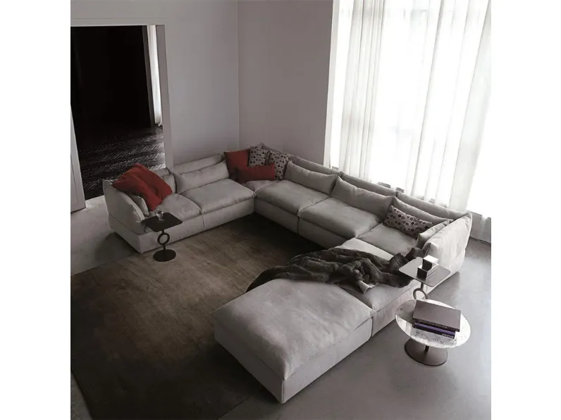 Divano angolare in tessuto imbottito Compos 07 di Swan