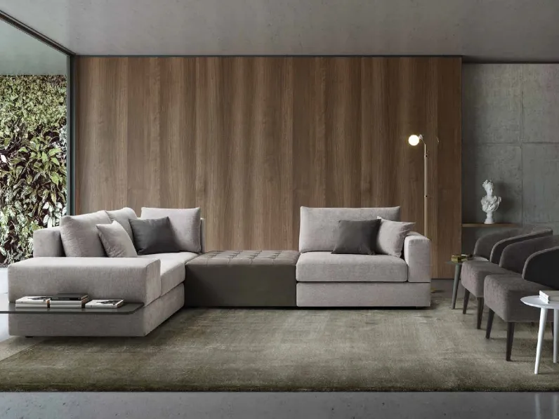 Divano angolare in tessuto imbottito Abaco di Confort Line