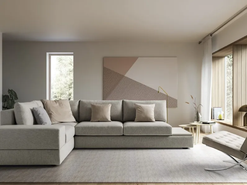 Divano angolare in tessuto imbottito Abaco di Confort Line