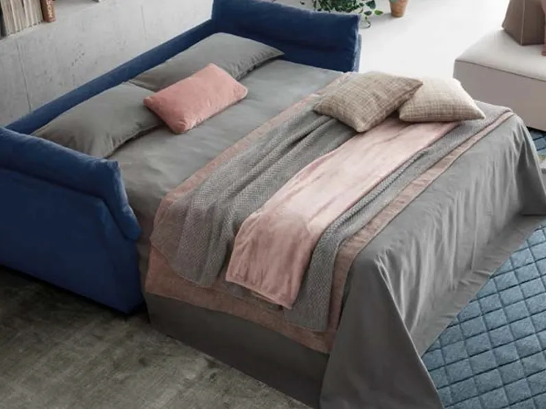 Divano letto matrimoniale in tessuto Bob di Confort Line