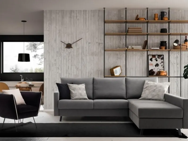 Divano letto in tessuto con penisola Casual di Confort Line