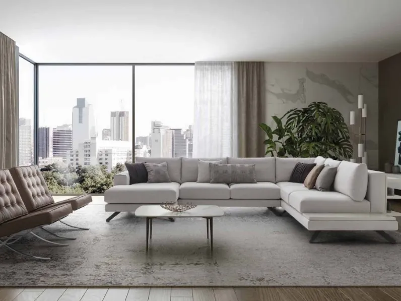 Divano angolare in tessuto con penisola Infinito di Confort Line