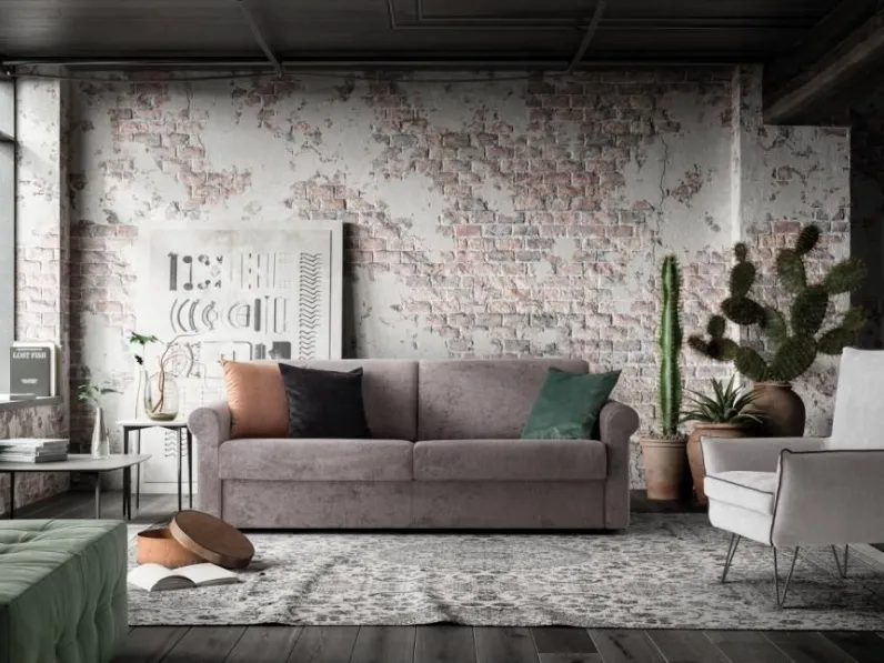 Divano letto lineare in tessuto Lady di Confort Line
