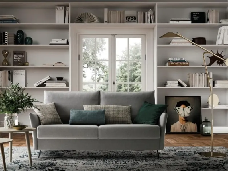 Divano letto lineare in tessuto Vintage di Confort Line