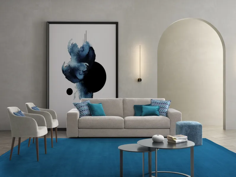 Divano lineare in tessuto Cortina Special di GR Salotti