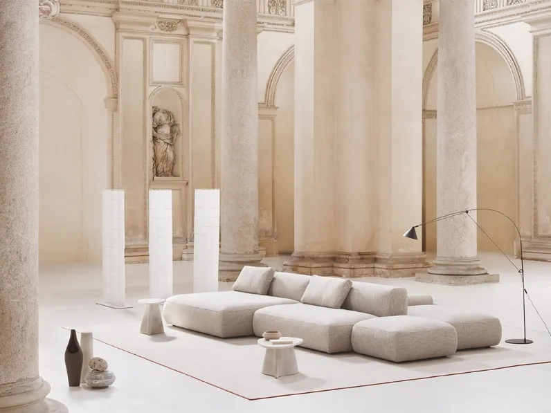 Divano bifacciale con penisola Cosy Island di MDF Italia