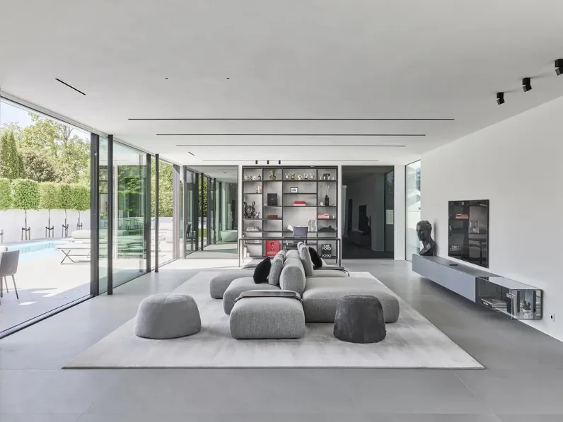 Divano bifacciale con penisola Cosy Island di MDF Italia