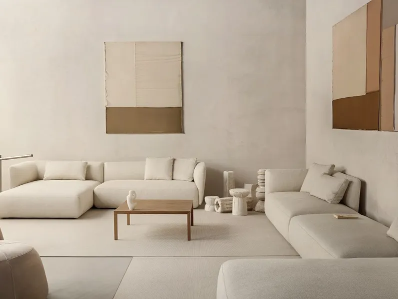 Divano in tessuto imbottito con penisola Cosy di MDF Italia