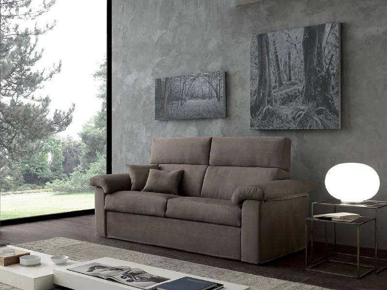 Divano Letto lineare in microfibra New York di Crippa Salotti