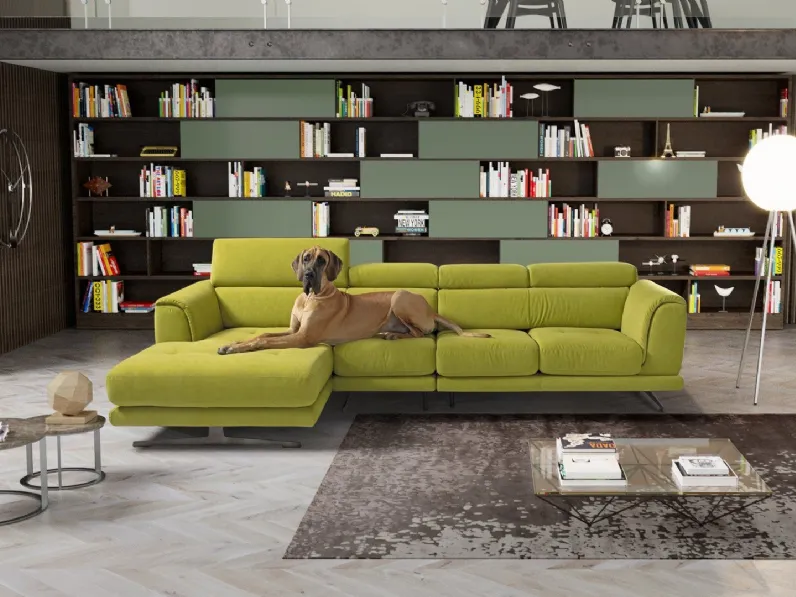 Divano in tessuto con penisola Dafne di Sofangel