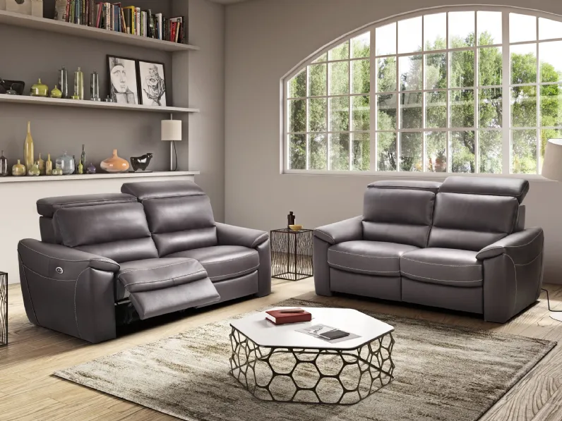 Divano lineare Relax in pelle Dalila di Afosofà