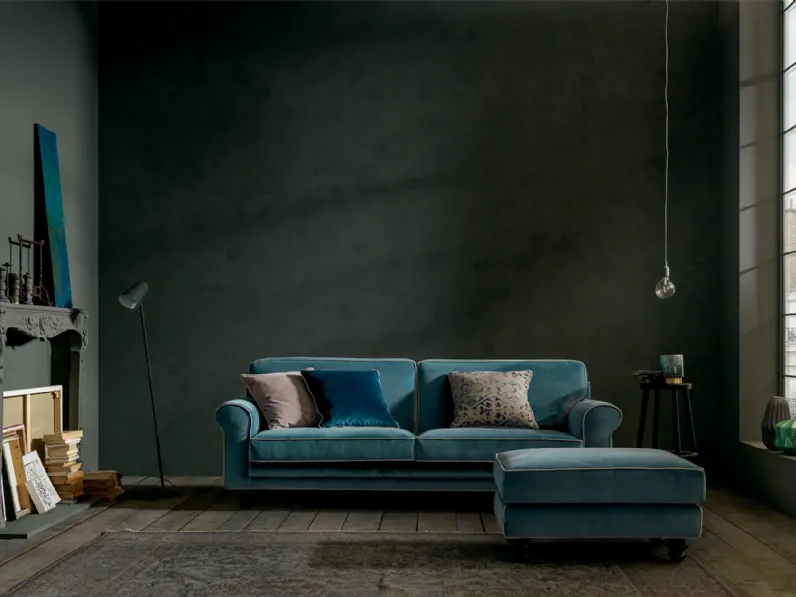 Divano classico in tessuto con bordino con colore in contrasto Poema di DHome