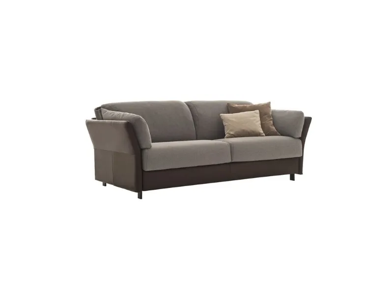 Divano Letto in tessuto con struttura a vista in cuoio Kanaha 2|0 di Ditre Italia