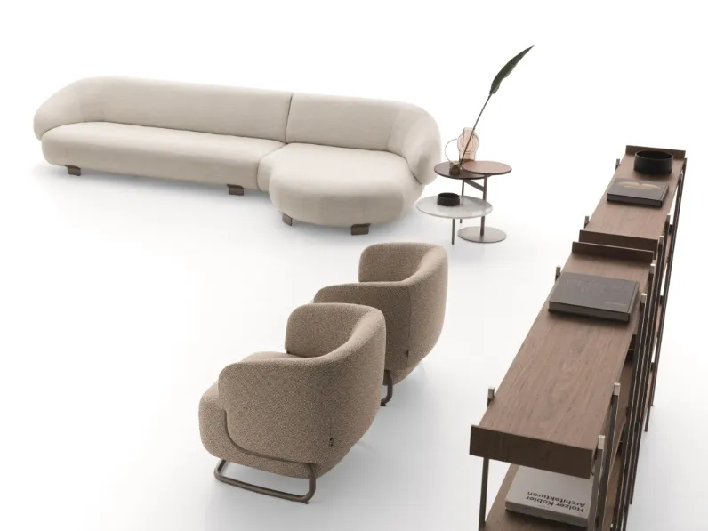 Divano in tessuto con penisola Pacific di Ditre Italia