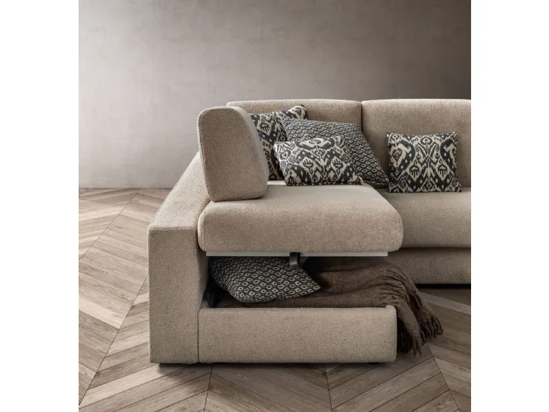 Divano Letto con penisola contenitore Cliff di Samoa