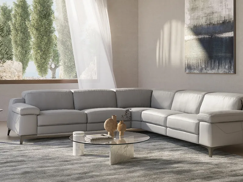 Divano angolare in pelle Duca di Natuzzi