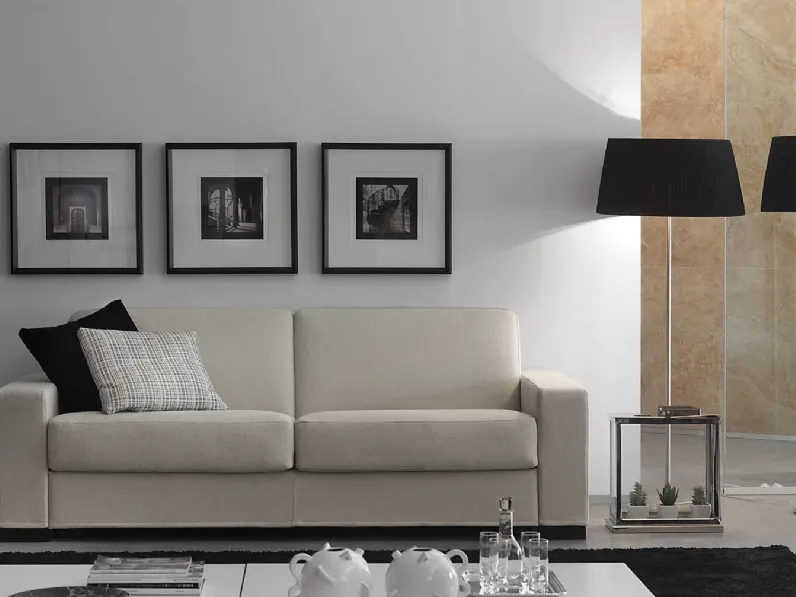 Divano letto lineare Duke in tessuto di Milano Bedding