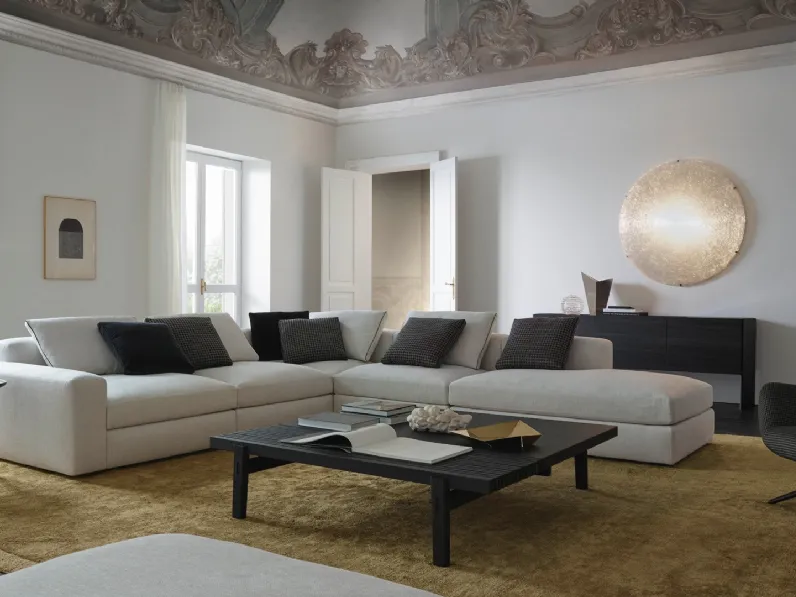 Divano angolare in tessuto Dune di Poliform