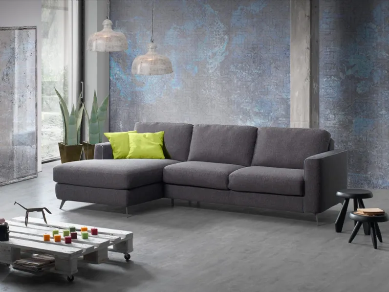 Divano Letto in tessuto con penisola Eclisse di Vitarelax