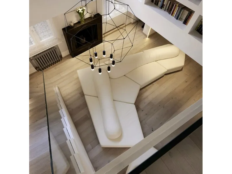 Divano modulabile in tessuto On The Rocks di Edra