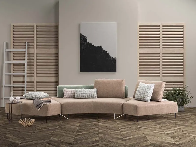 Divano lineare in tessuto Edward di Gamma Salotti