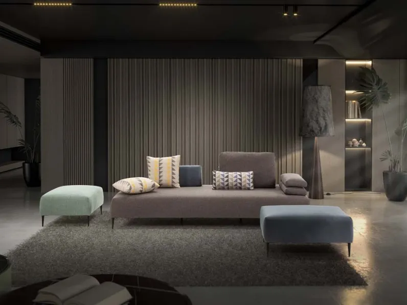 Divano lineare in tessuto Edward di Gamma Salotti