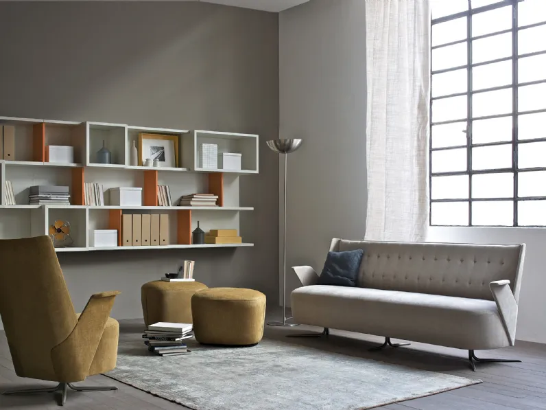 Salotto in tessuto con base in tubo metallico Embrasse di Estel