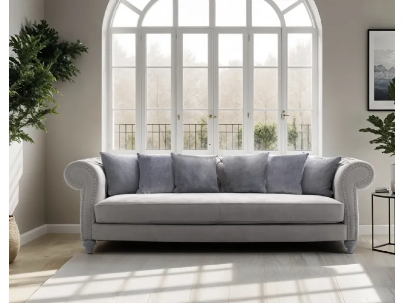 Divano classico lineare in microfibra Empire di Bruma