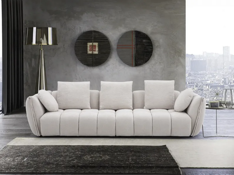 Divano lineare Eros in tessuto imbottito di Egoitaliano