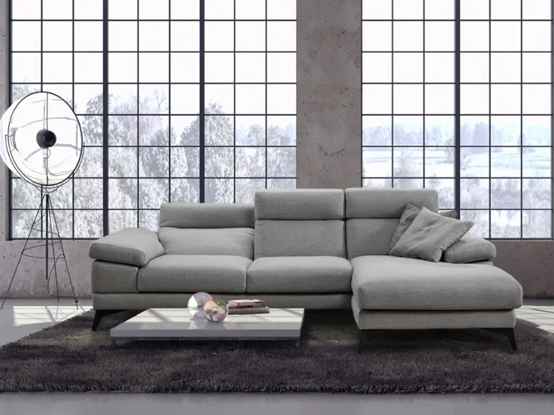 Divano relax in tessuto con penisola Factory di Astor poltrone e divani