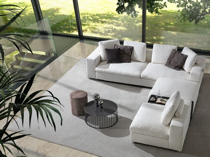 Divano angolare in tessuto Butterfly di Flexstyle