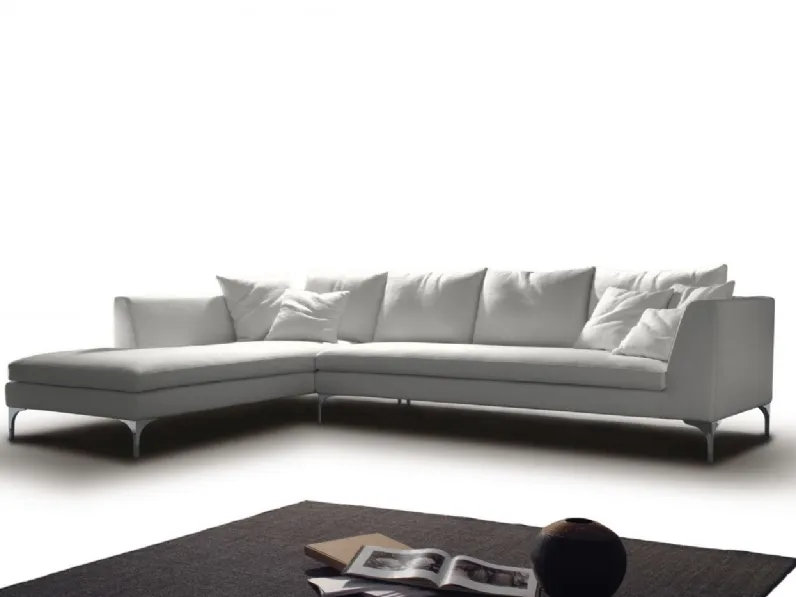 Divano in tessuto con penisola Giulia di Flexstyle