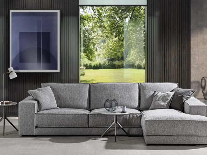 Divano in tessuto imbottito con penisola Rex Pizzicato di Flexstyle