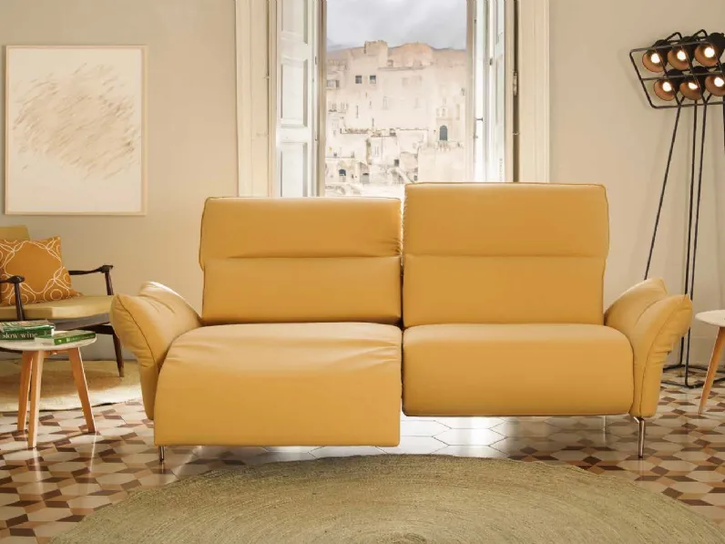 Divano lineare in pelle Funk di Nicoletti Home