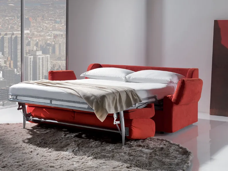 Divano Letto matrimoniale con braccioli reclinabili Gardenia di Crippa Salotti