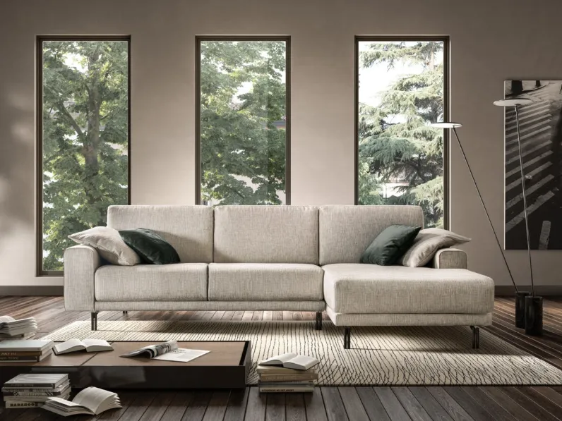 Divano con penisola Glamour di Rizzetto