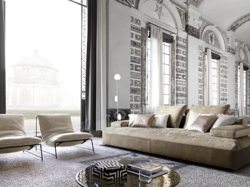 Divano lineare in velluto Glow-In di Desirèe