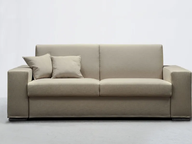 Divano Letto lineare in tessuto Lampo H di GR Salotti