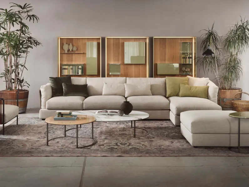 Divano modulare con penisola Groovy di Lema