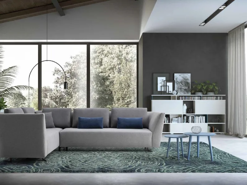 Divano angolare rivestito in tessuto Icona di Confort Line