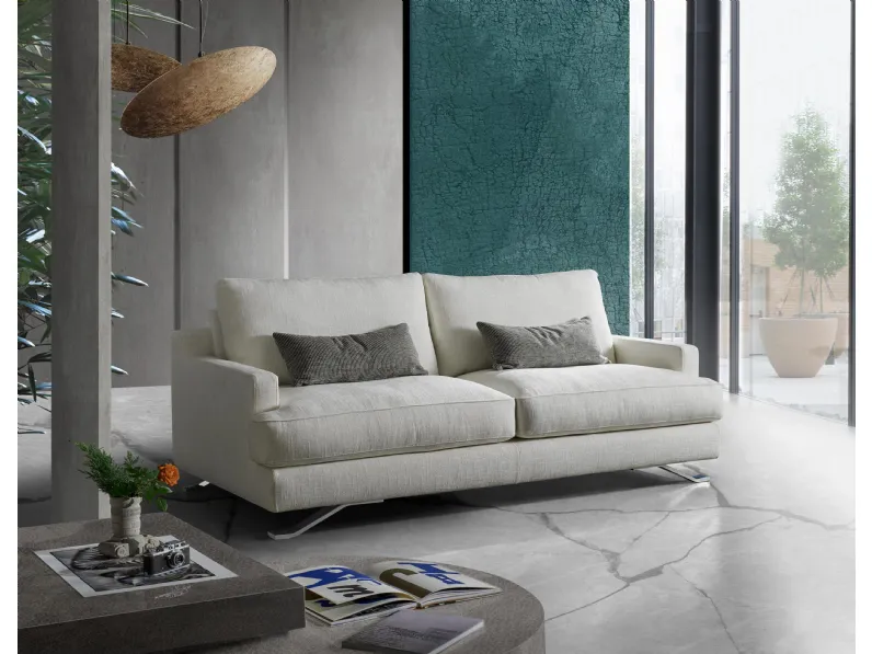 Divano lineare in tessuto imbottito Isabel di Salvetti