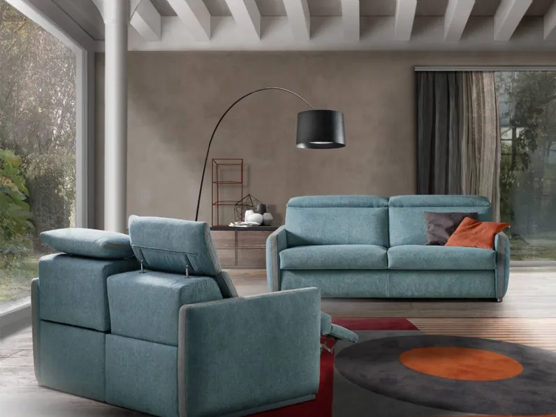 Divano Letto relax lineare in tessuto Jill di Vitarelax