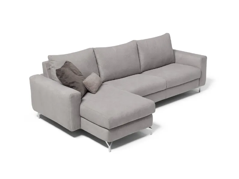 Divano letto in tessuto imbottito con penisola Jim di Vis Comoda