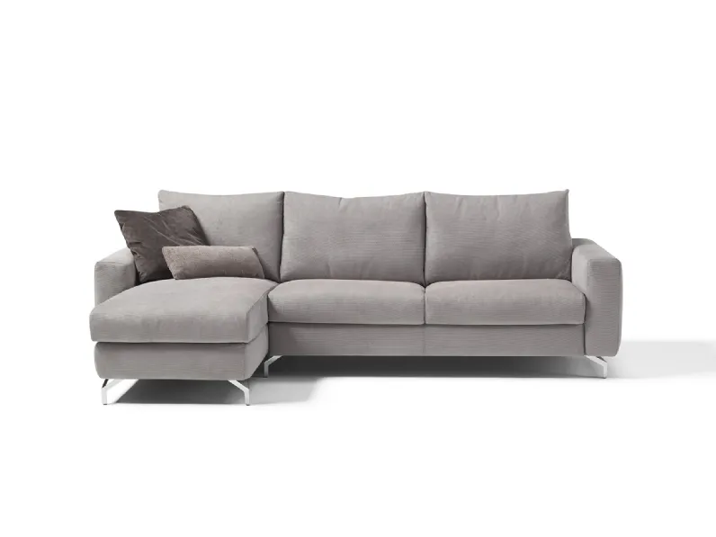 Divano letto in tessuto imbottito con penisola Jim di Vis Comoda