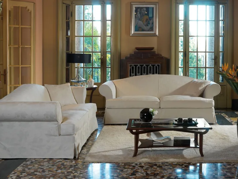 Divano lineare in tessuto Dame di Kappa Salotti