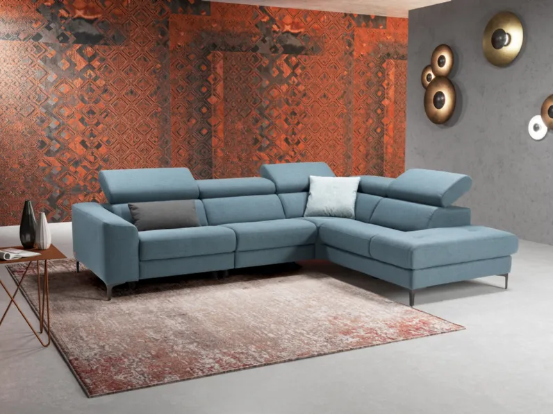 Divano relax angolare in tessuto Megan di Kermes divani