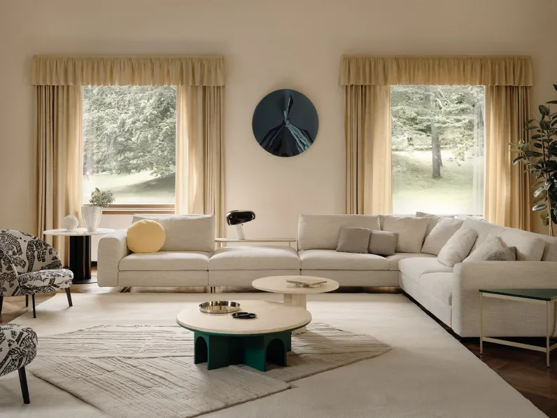 Divano angolare in tessuto Leenus di Arflex