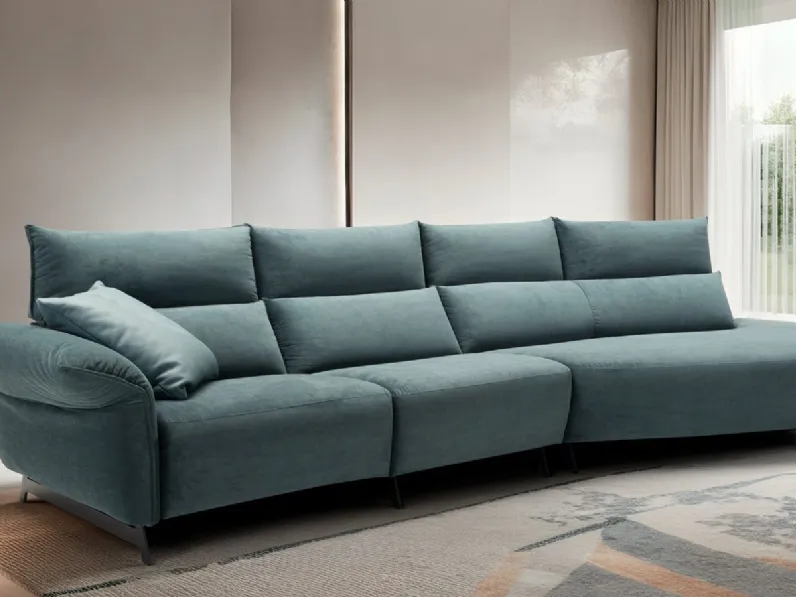 Divano relax con penisola Levi Light di Franco Ferri