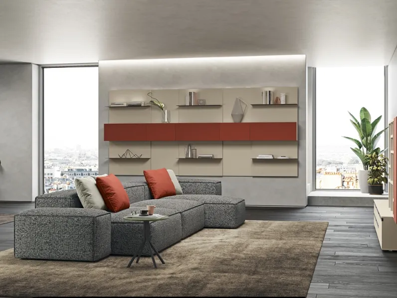 Divano componibile con penisola Liberty di Febal Casa